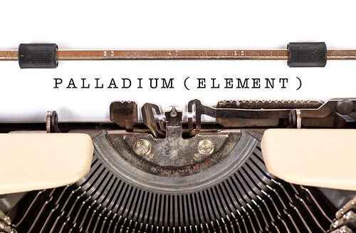 The Words 'Palladium (Element)' Spelled Out on a Manual Typewriter