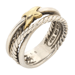 Two Tone Braided Metal Ring